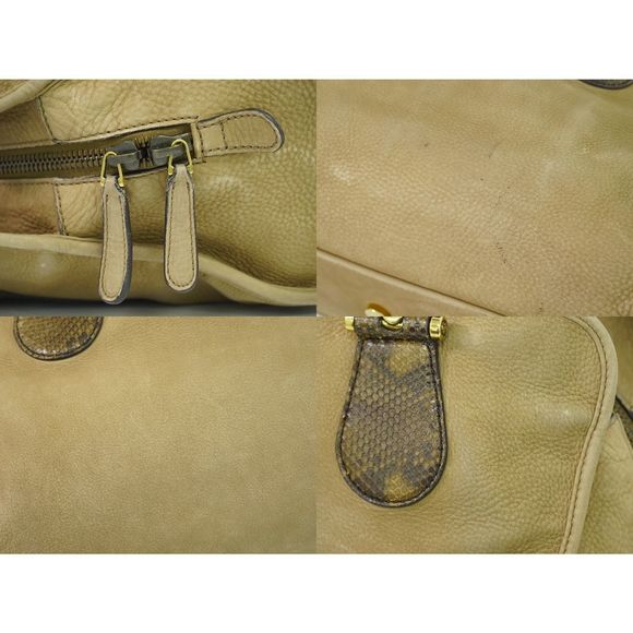 Gucci Python Leather Handbag Beige - Picture 4 of 9